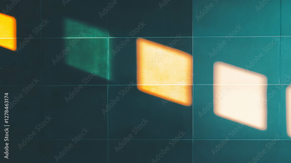 Poster abstract light patterns on dark textured slate ceramic wall design