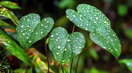 A close-up of dew-covered leaves in a dense jungle, representing the vitality of tropical ecosystems that require urgent conservation efforts.