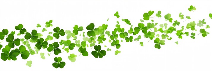 Fototapeta premium Green leafy plant with four leaves is shown in a white background