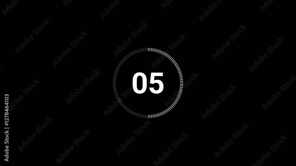 Wall mural 10 second countdown with circle animation, 10 to 0 animation countdown. 4k video, circle countdown t