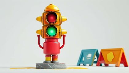 traffic light toy equipment on a white background