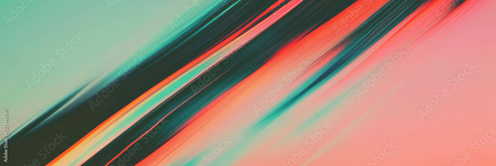 Poster Vibrant diagonal gradient stripes in abstract motion design