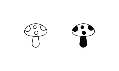 Mushroom icons set line and glyph vector icon