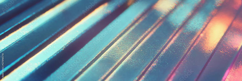 Poster Diagonal stripes with grainy texture in vibrant colors for artistic design