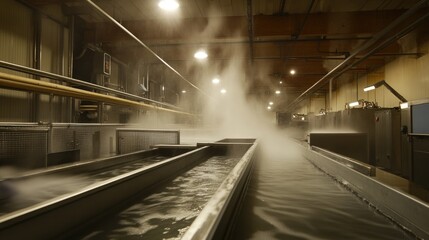 Heavy-duty automated filter cleaning system with a precision water spray and temperature control.