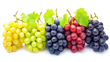 Fototapeta premium A fresh cluster of grapes, rich in antioxidants and vitamins, representing the natural sweetness and nutrient value of fruits.