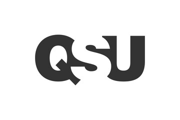 QSU logo design. Initial letter Q S U bold font style for tech startups, consulting, corporate branding. Creative company name, headlines typography identity, trendy logotype.