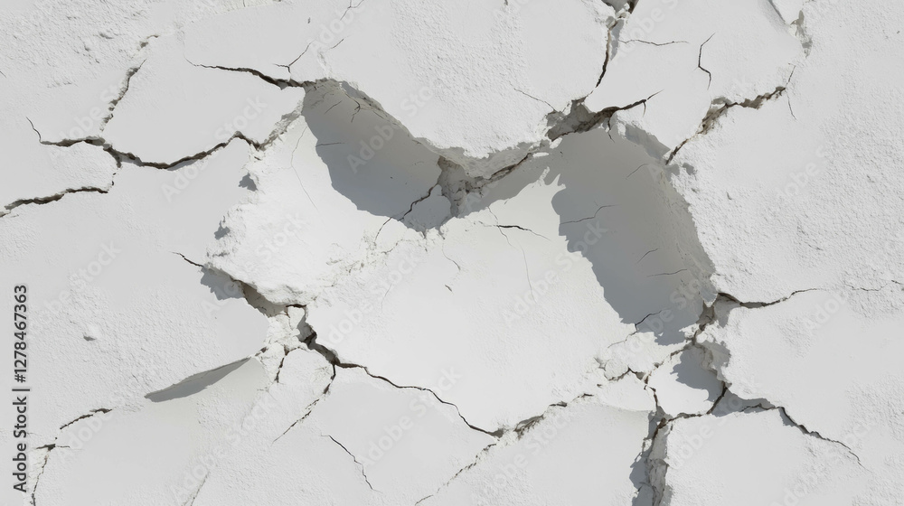 Aufkleber dry cracked clay wall texture with deep fissures for design and background use