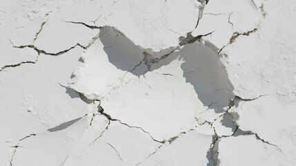 Dry cracked clay wall texture with deep fissures for design and background use
