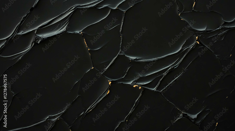 Poster texture of dry cracked thin mud wall with unique dark patterns for artistic design