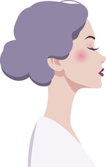 Elegant Woman Profile Minimalist Vector on Soft Pastel Background