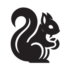 Elegance in Black Squirrel Silhouette Squirrel Icon