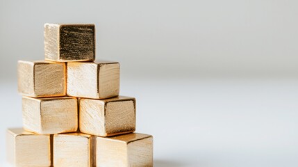 Golden Blocks Stacked Creatively