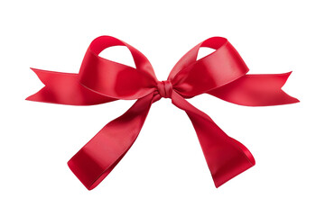 Fototapeta premium red ribbon bow isolated on white background
