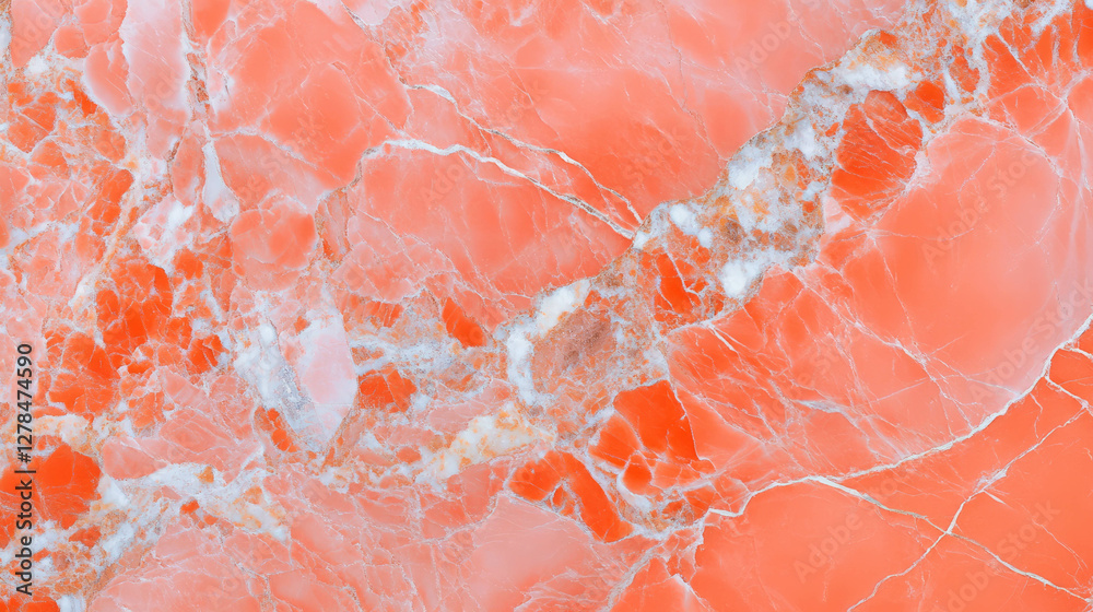 Poster glossy salmon pink marble texture with subtle veins for elegant design projects