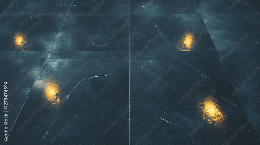 Poster Glossy slate effect ceramic wall texture with subtle light reflections