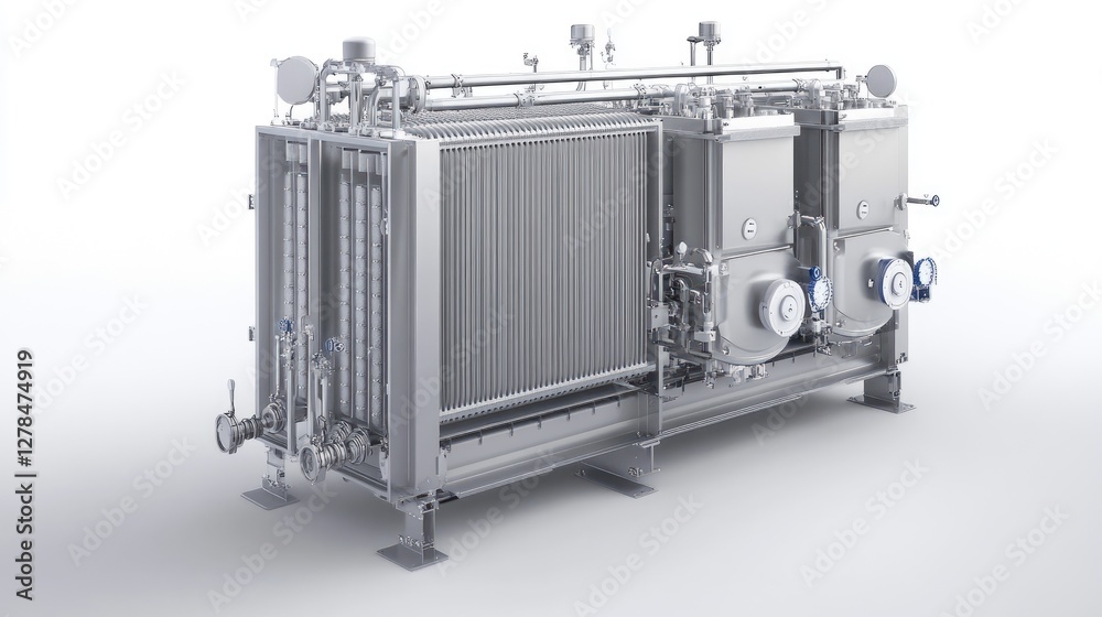 Poster multi-stage filter cleaning unit with an integrated sanitization process and air drying function.