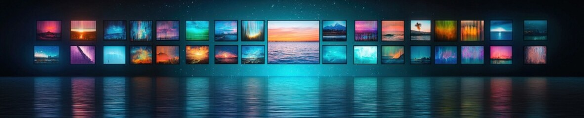Fototapeta premium Vibrant Gallery of Colorful Landscape Artworks