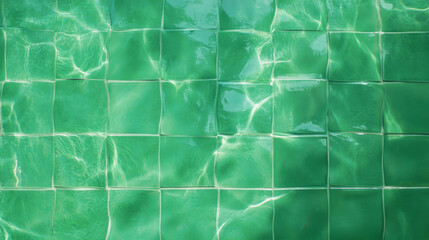 Vibrant green mosaic tiles with varied shades for interior design