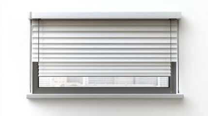 Modern window blinds, city view