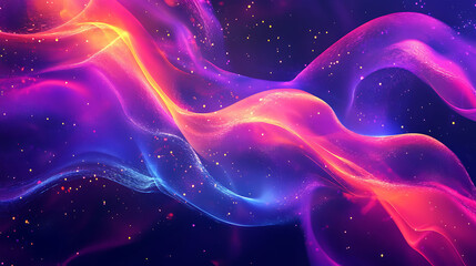 Obraz premium Colorful and dynamic abstract waves with a sparkling background
