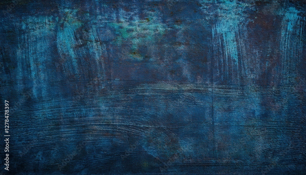 Poster abstract blue textured surface with dark tones, artistic background for design, deep cool color grad