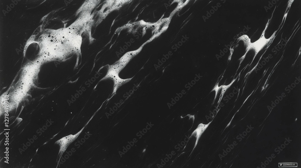 Poster Abstract texture of grey chalkboard with ethereal erased chalk patterns