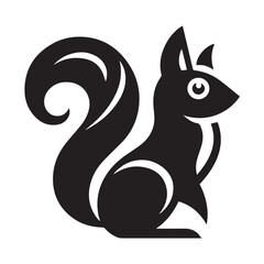 Elegance in Black Squirrel Silhouette Squirrel Icon