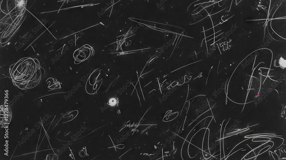 Poster Abstract grey chalkboard texture with erased areas for backgrounds and design