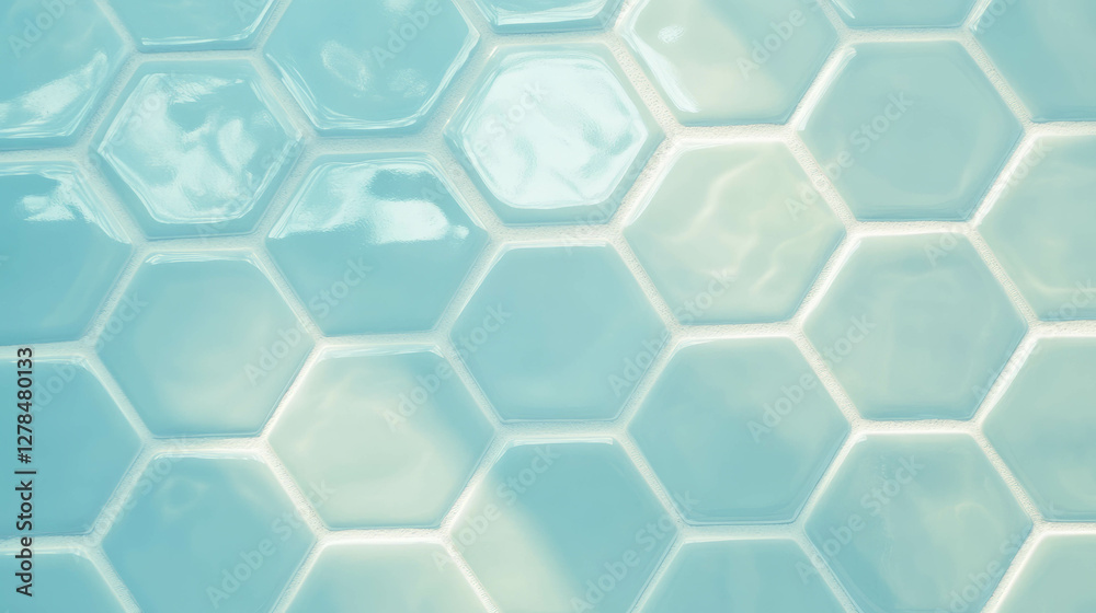 Poster textured hexagonal tiles with white grout background for modern design