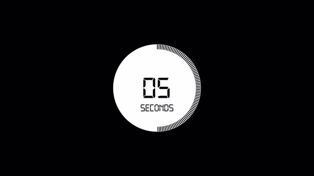10 second countdown with circle animation, 10 to 0 animation countdown. 4k video, circle countdown timer animation on transparent background with alpha channel countdown video