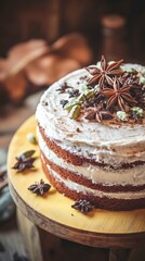 Stunning Spiced Cake with Exquisite Layers and Seasonal Decorations