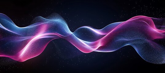 Abstract colorful gradient shapes on a black background