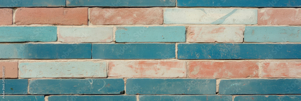 Poster Horizontal brick pattern with textured stripes for construction and design concepts