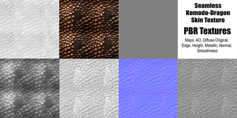 Komodo Dragon Skin Texture PBR Texture All Maps 3D Design