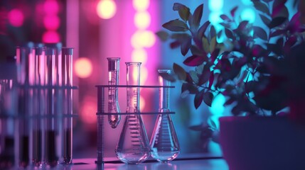 Dna molecule structure in scientific laboratory environment, futuristic biotechnology research and genetic engineering concept, abstract glowing double helix with floating particles, innovation in med