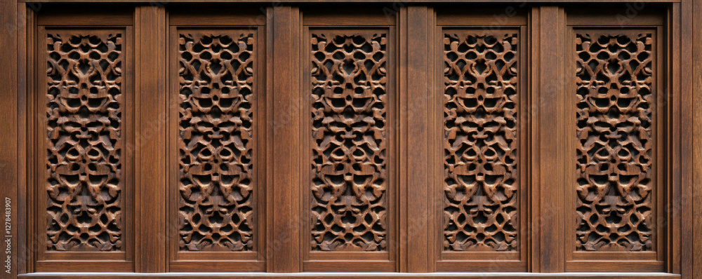 Aufkleber intricate wooden lattice texture on smooth varnished surface for decorative design
