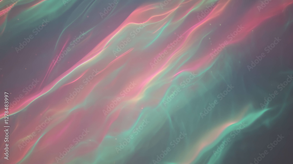 Poster iridescent aurora borealis texture with abstract light waves for creative design