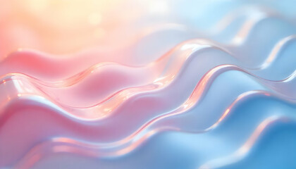 Fototapeta premium Iridescent fluid waves with a soft gradient evoking serenity and calm