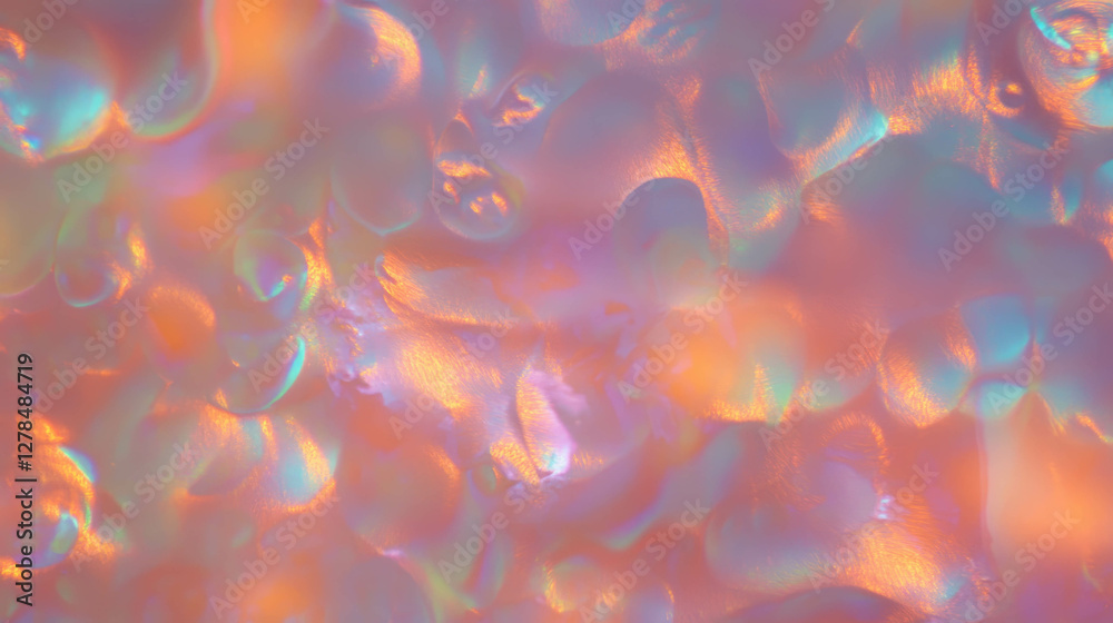 Aufkleber iridescent copper and bronze wall texture with vibrant abstract patterns for artistic design