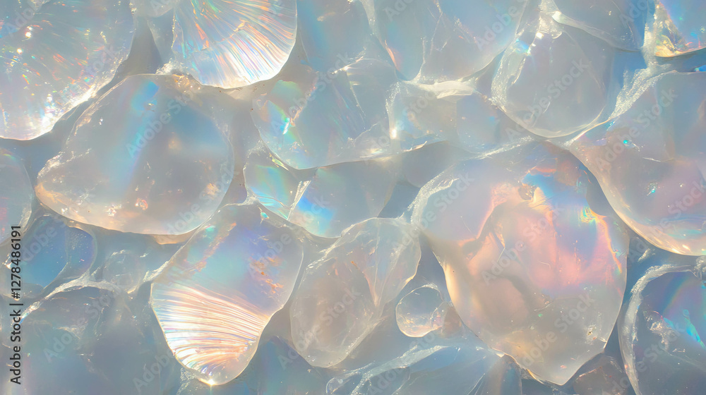 Aufkleber iridescent seashell texture with pearly sheen for decorative design