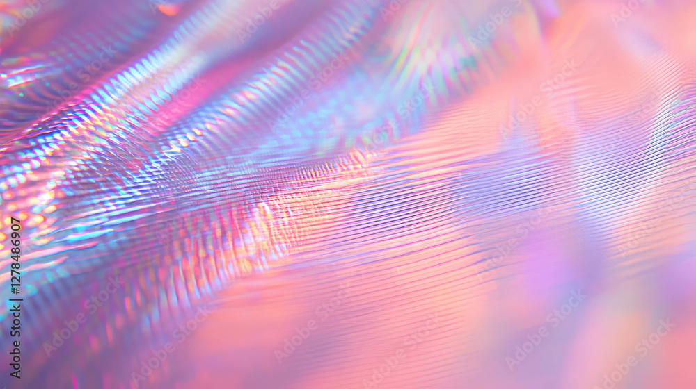 Poster iridescent water surface with ripple texture for creative design
