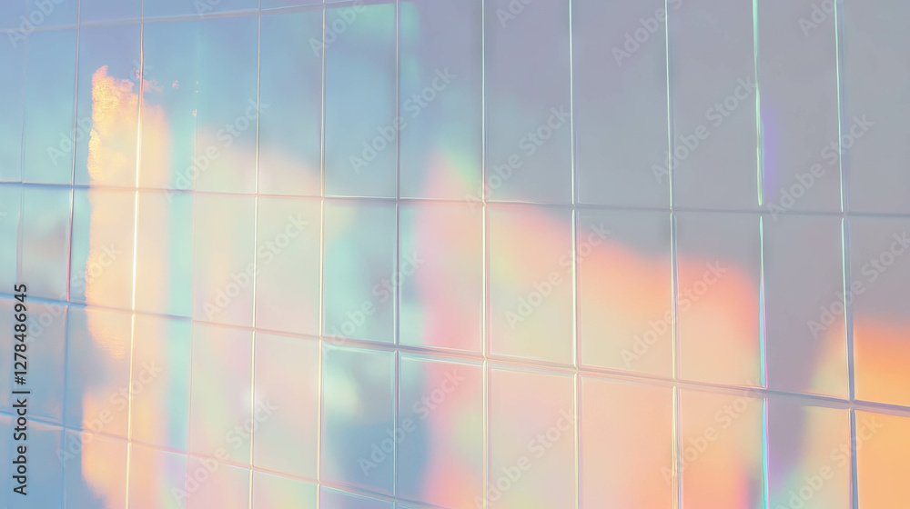 Aufkleber iridescent white wall texture with subtle colors for creative design projects
