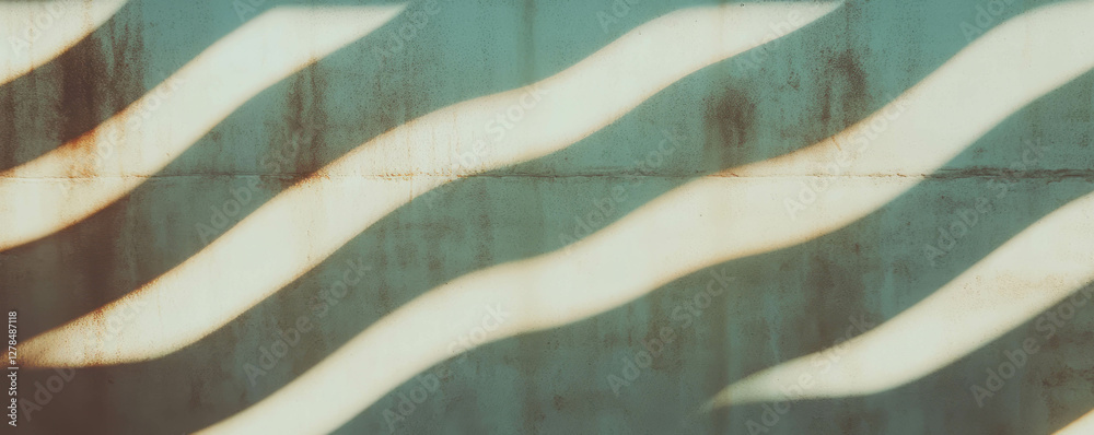 Aufkleber Abstract texture of irregular ribbed wall with shaded patterns