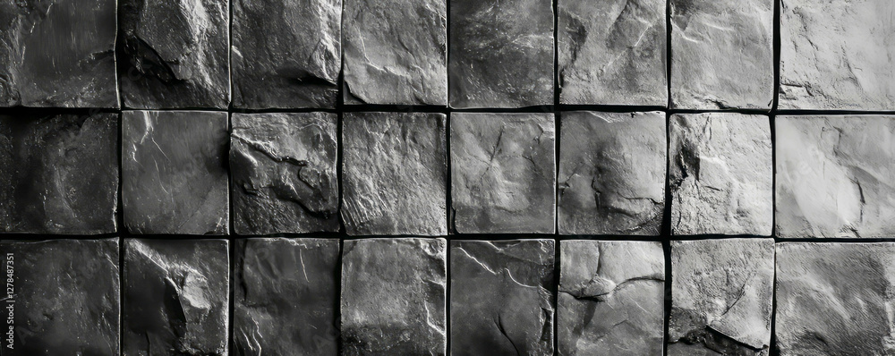 Aufkleber texture of irregular square grid on uneven stone surface for design and background