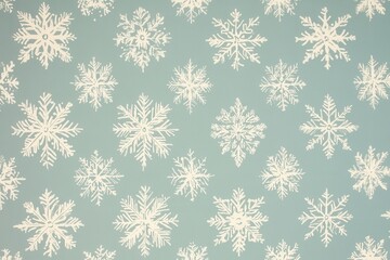 Elegant White Snowflakes on Soft Blue Background Seamless Pattern
