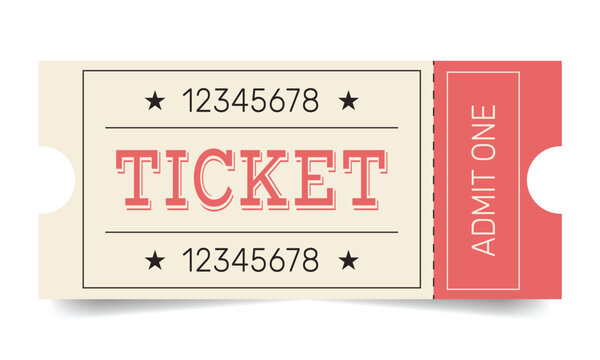 Ticket design template. Admit one. Vector illustration