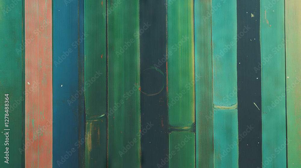 Poster vibrant bamboo screen texture with multicolored layers for design and decor
