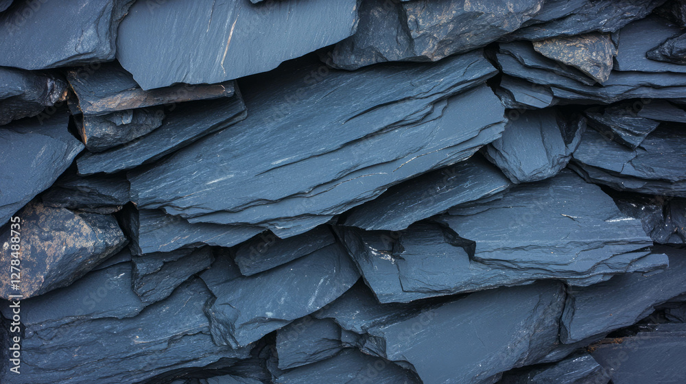 Poster natural texture of layered weathered black slate for background design
