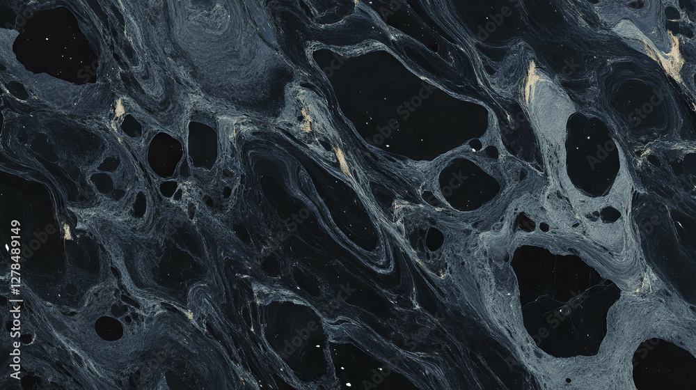 Poster Elegant black slate texture with intricate grey patterns for modern design